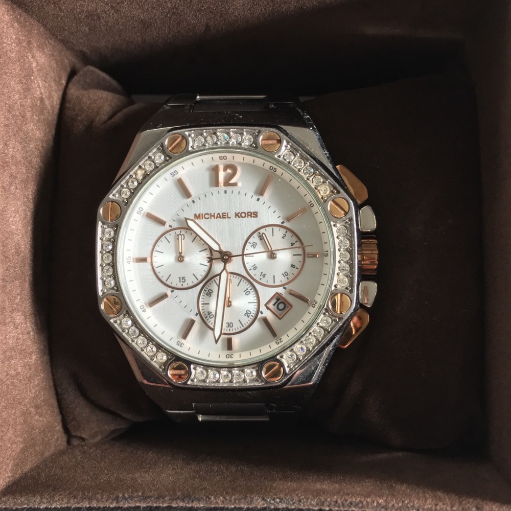 Michael Kors chronograph two tone watch